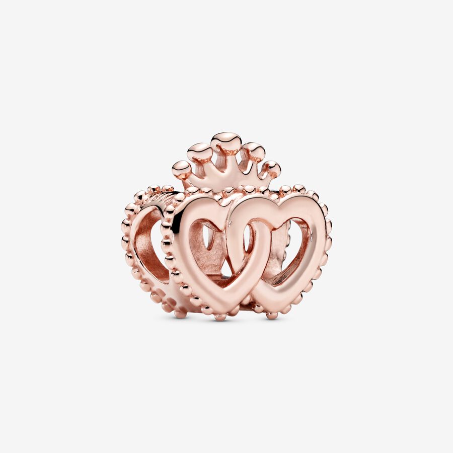 Crown and Entwined Hearts Charm image number 0