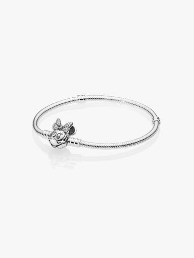 Βραχιόλι Disney Pandora Moments με αλυσίδα-φίδι και κούμπωμα με τη Minnie Mouse και pavé