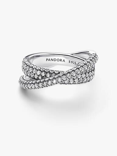 Διπλό Δαχτυλίδι Χιαστί Bέρες Pandora Timeless με Pavé