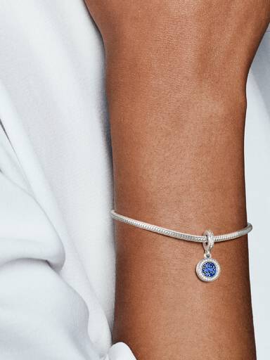 Sparkling Blue Disc Double Dangle Charm