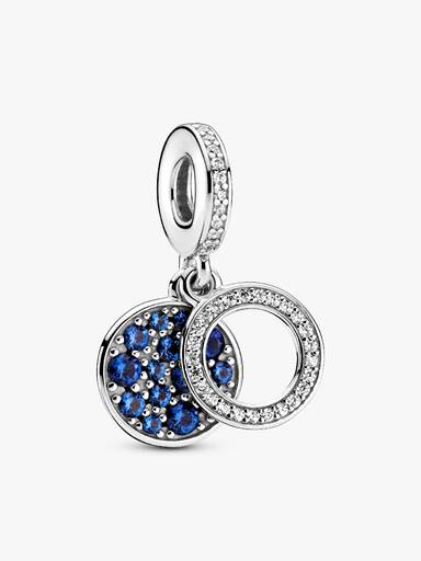 Sparkling Blue Disc Double Dangle Charm