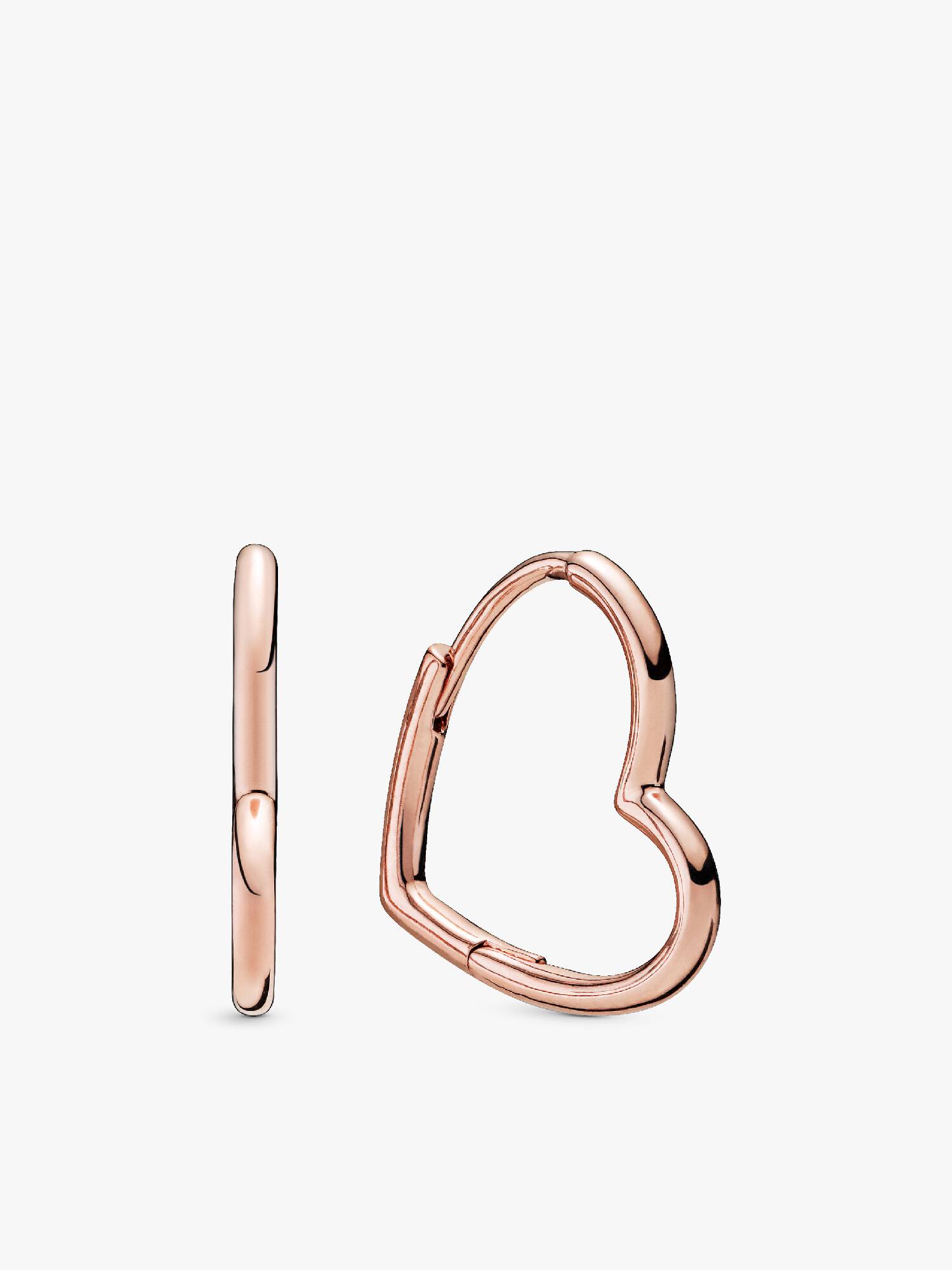Σκουλαρίκια 14K rose gold-plated, ασύμμετρη καρδιά