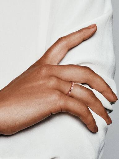 Δαχτυλίδι 14K rose gold-plated με κυβική ζιρκόνια