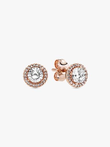 Σκουλαρίκια Round Sparkle Halo Stud