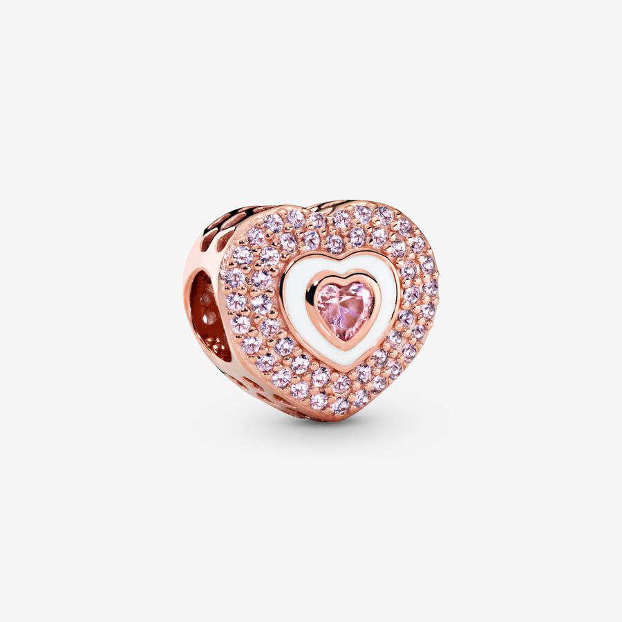 Pink Pavé Heart Charm image number 0