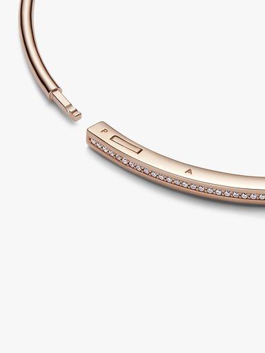 Βραχιόλι βέργα Pandora Signature I-D με pavé
