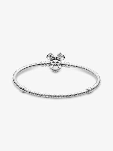 Βραχιόλι Disney Pandora Moments με αλυσίδα-φίδι και κούμπωμα με τη Minnie Mouse και pavé
