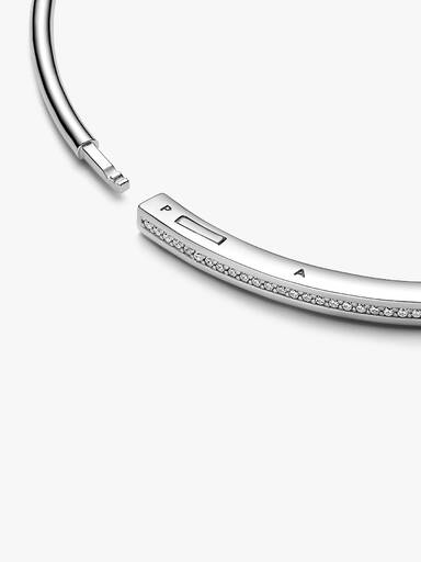 Βραχιόλι βέργα Pandora Signature I-D με pavé