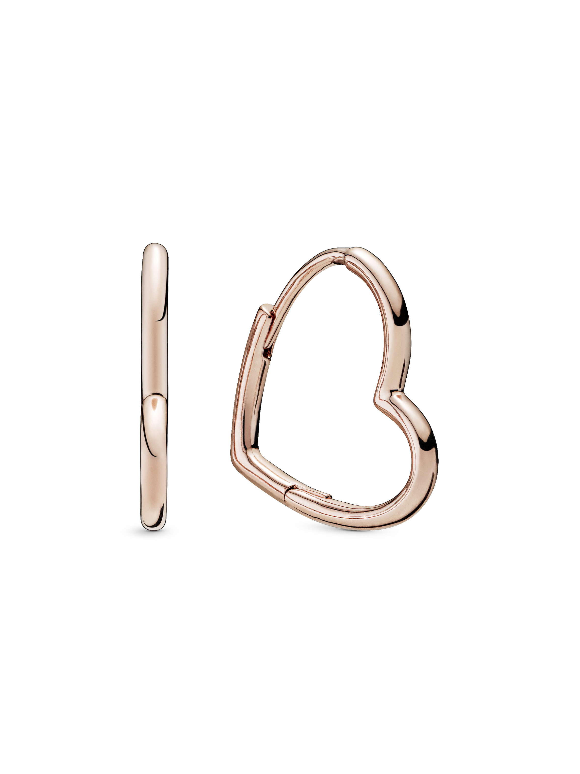 Σκουλαρίκια 14K rose αποκλειστικό μείγμα μετάλλων με επιχρύσωση 14K, ασύμμετρη καρδιά