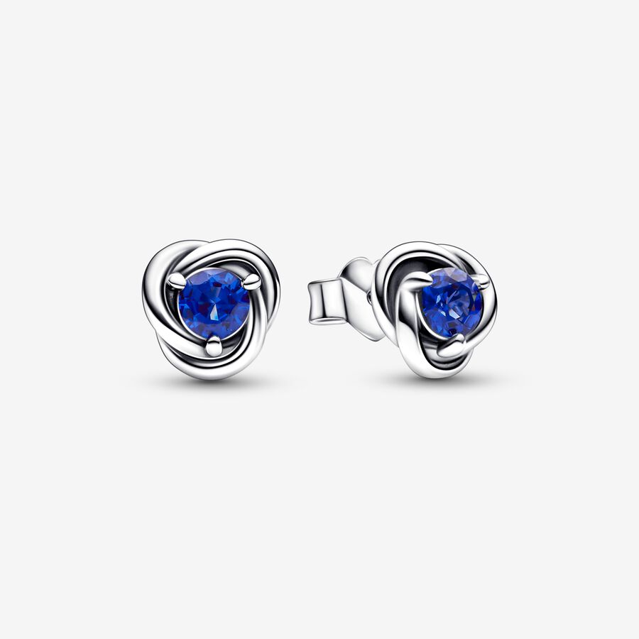 Blue Eternity Circle Stud Earrings image number 0
