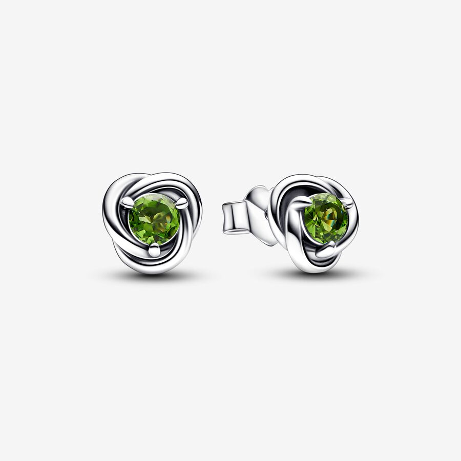 Spring Green Eternity Circle Stud Earrings image number 0