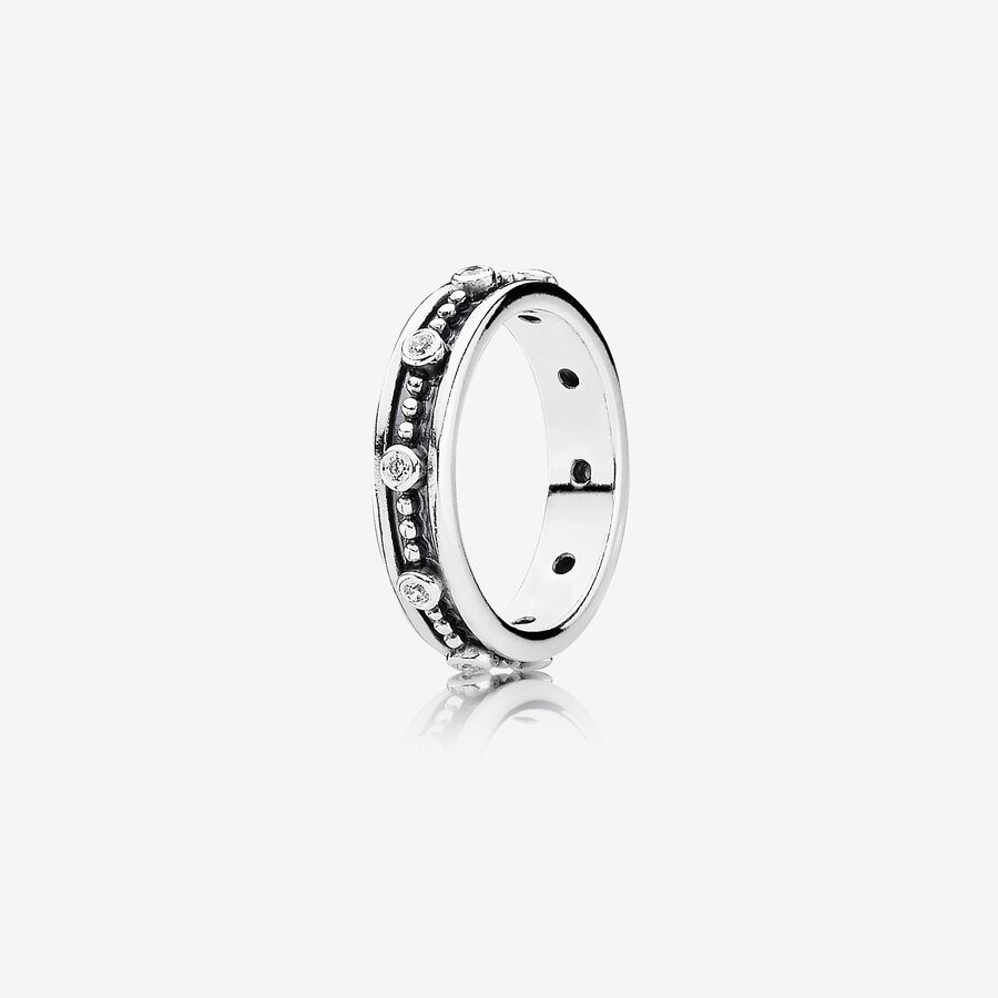 Silver ring with cubic zirconia image number 0