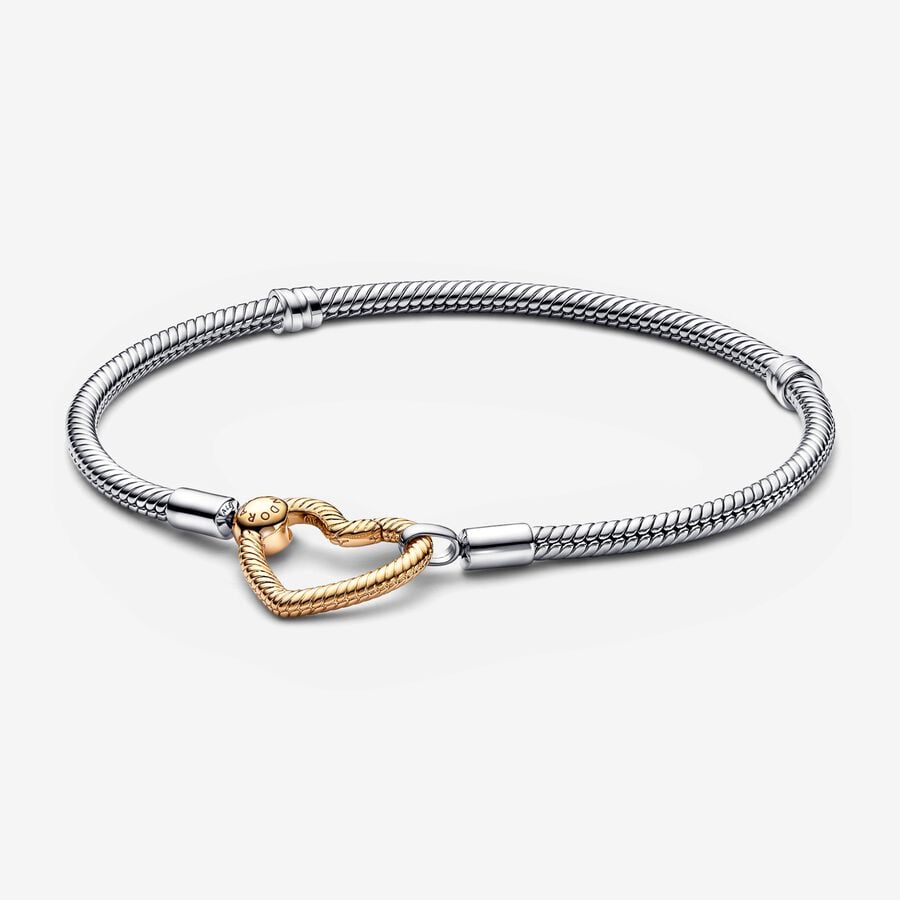 Βραχιόλι Αλυσίδα Φίδι με Κούμπωμα Καρδιά Pandora Moments image number 0