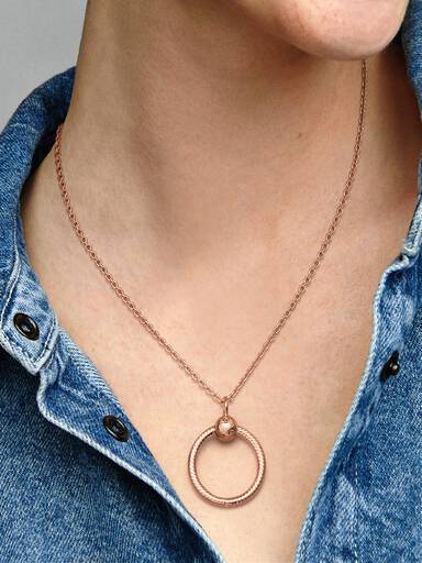 Κρεμαστό Ο 14K rose gold-plated, μικρό