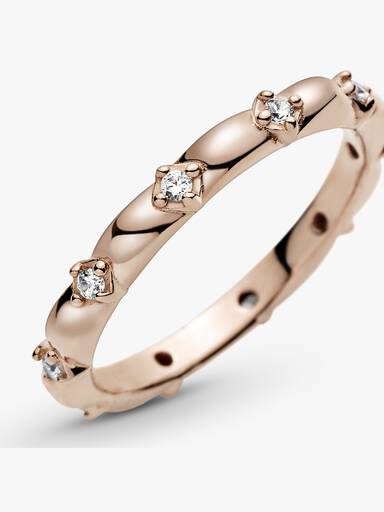 Δαχτυλίδι 14K rose gold-plated με κυβική ζιρκόνια