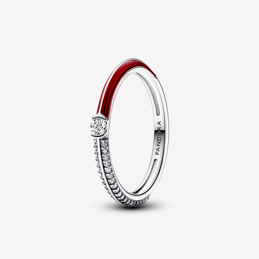 Δαχτυλίδι με pavé και κόκκινο σμάλτο Pandora ME image number 0