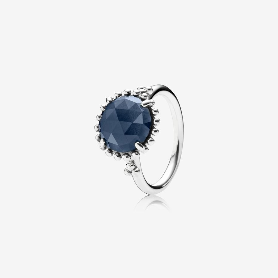 Δαχτυλίδι από μασίφ ασήμι 925 και blue crystal image number 0