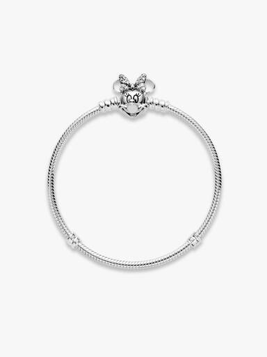 Βραχιόλι Disney Pandora Moments με αλυσίδα-φίδι και κούμπωμα με τη Minnie Mouse και pavé