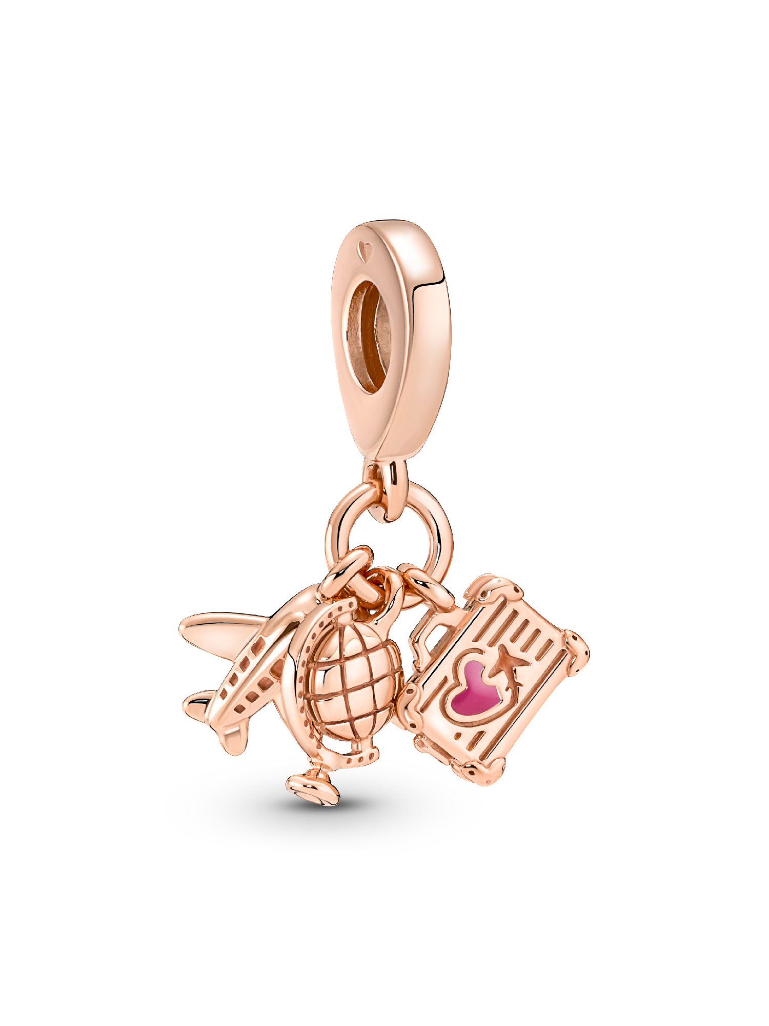 Airplane, Globe & Suitcase Dangle Charm