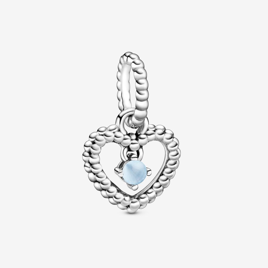 Κρεμαστό σύμβολο σε σχήμα καρδιάς με μπλε πέτρα image number 0