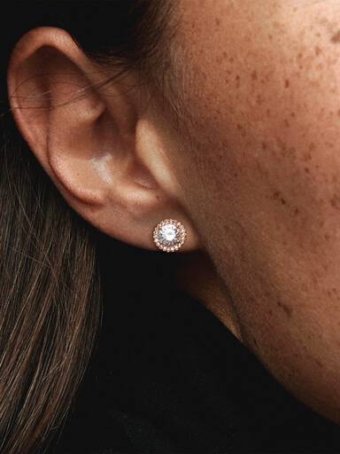 Σκουλαρίκια Round Sparkle Halo Stud