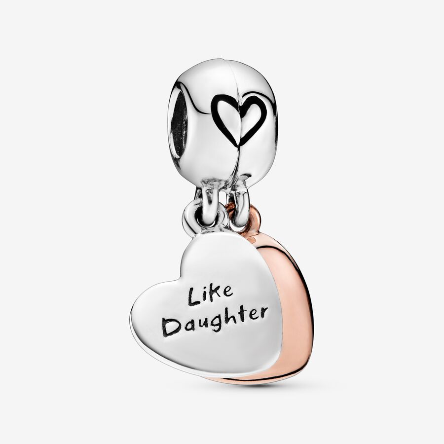 Mother & Daughter Heart Split Dangle Charm image number 0