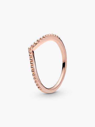 Beaded Wishbone Ring