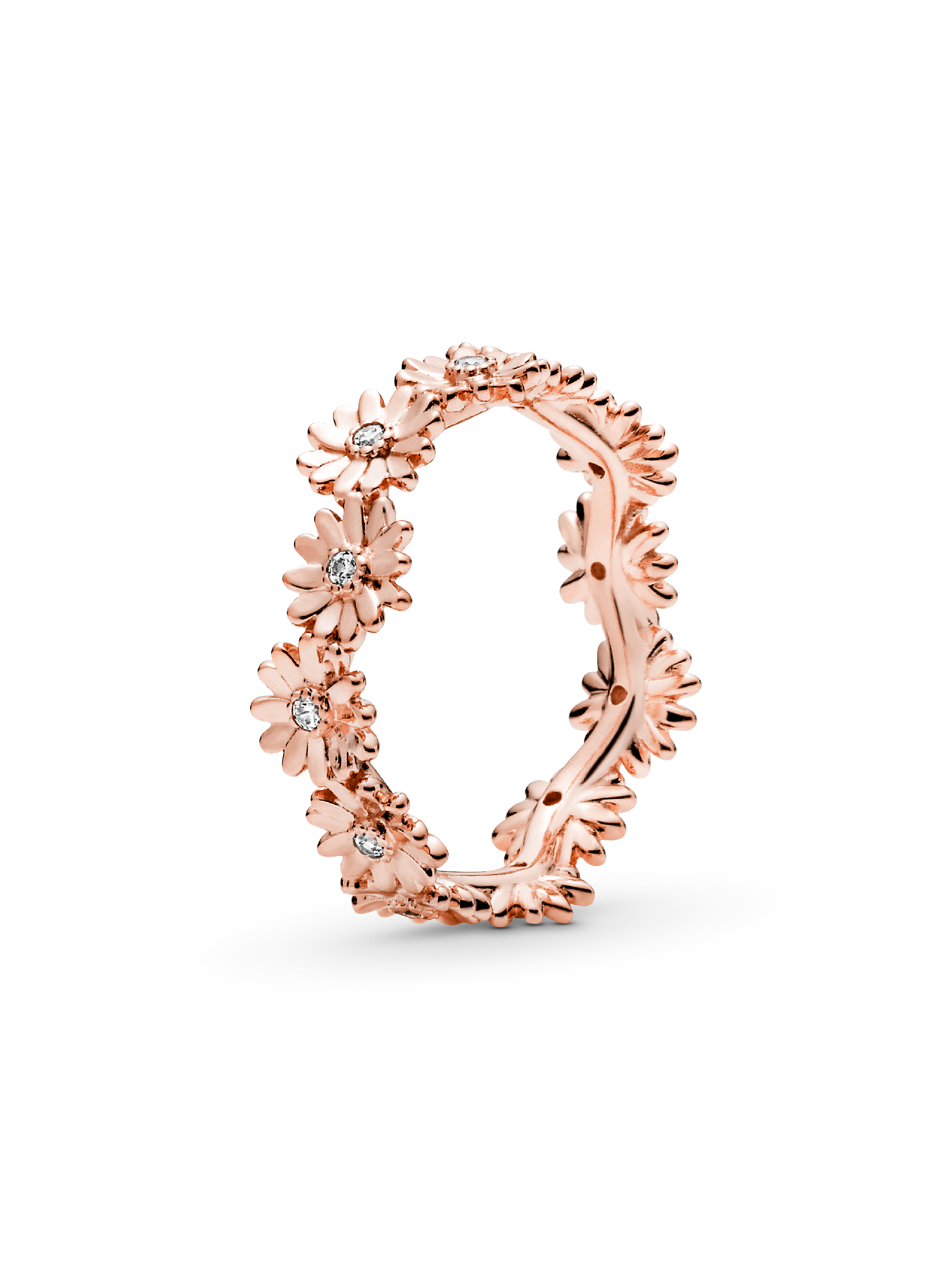 Δαχτυλίδι 14K rose αποκλειστικό μείγμα μετάλλων με επιχρύσωση 14K με κυβική ζιρκόνια, μαργαρίτα