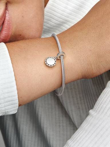 Engravable Disc & Hearts Dangle Charm