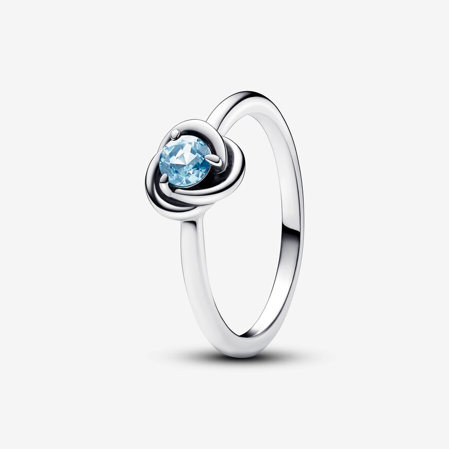 Δαχτυλίδι Αέναοι Κύκλοι με Μπλε Θαλασσί Πέτρα image number 0
