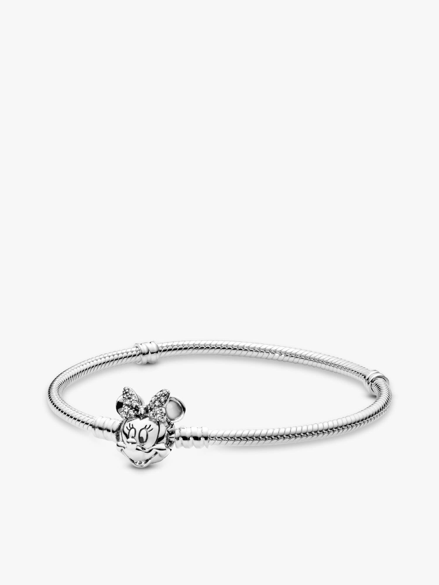 Βραχιόλι Disney Pandora Moments με αλυσίδα-φίδι και κούμπωμα με τη Minnie Mouse και pavé