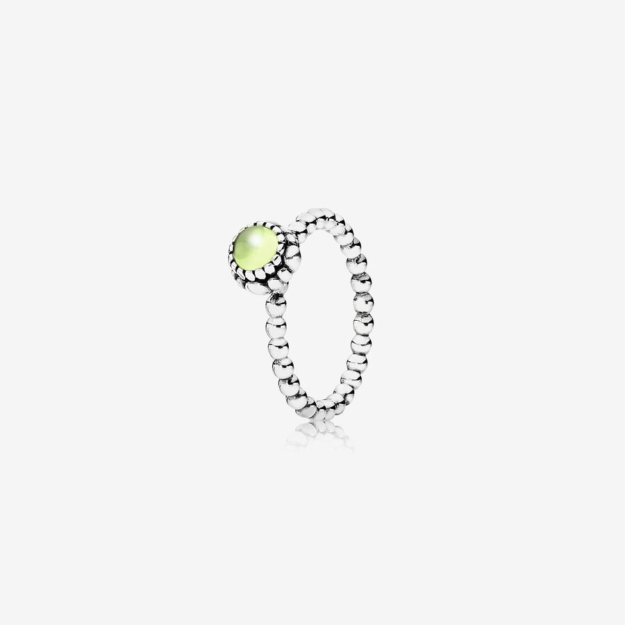 Silver ring, birthstone-August, peridot image number 0